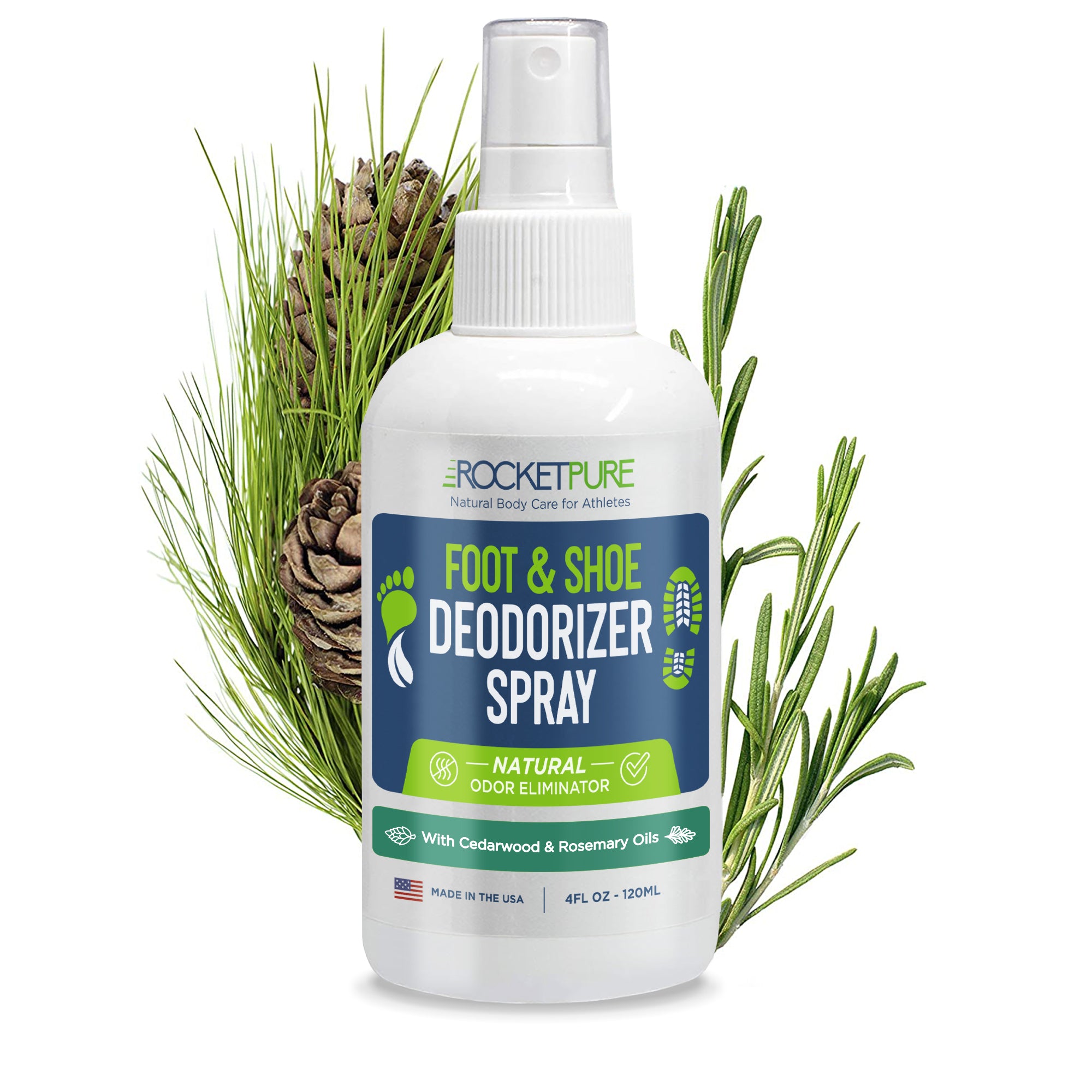 Pure Deoderizer Natural Cedar Foot Deodorant Spray & Shoe Deodorizer - Rocket Pure