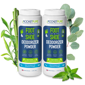 Natural Foot & Shoe Odor Eliminator Powder - Eucalyptus (4oz, 2 Pack)